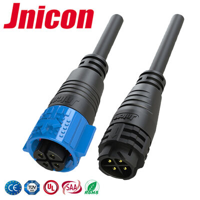 Alambre de vaivén de la prenda impermeable del ODM de los conectores de cable de M19 4Pin 20A al conector de poder del alambre