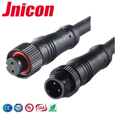 M12 Conectores de plástico masculino femenino ODM 2 pin 10A conector de energía circular
