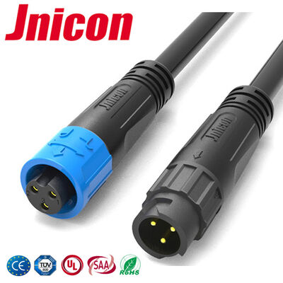 M12 300V LED 3 pin conector impermeable con cable de bloqueo por empuje conector exterior IP67