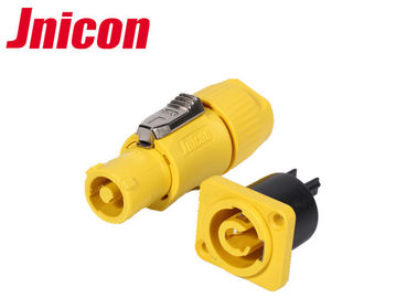 Zócalo del enchufe de la prenda impermeable de Powercon, IP44 enchufe amarillo del Pin de la prenda impermeable 3 y zócalo