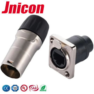 -25℃ - 80℃ Conector RJ45 IP44/IP65 Conector de montaje en panel impermeable de señal