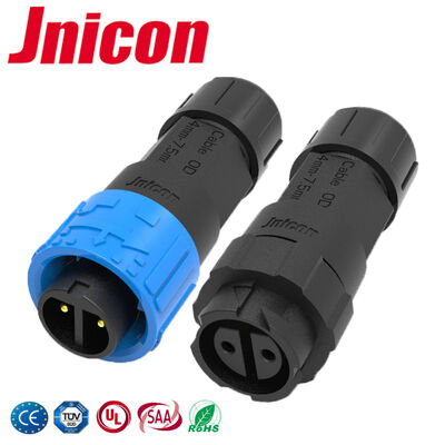 Conector M16 10A de 2 pines IP68 300V conectores eléctricos macho y hembra de conexión rápida