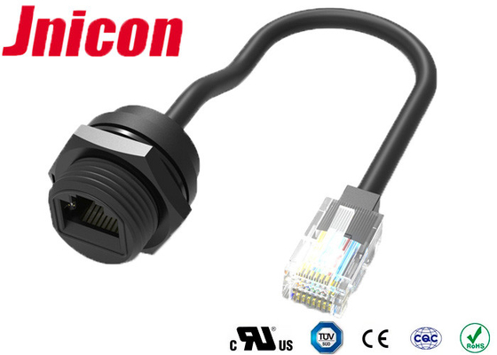 Conector impermeable de nylon de la fijación de tornillo M19 PA66 Cat5e RJ45