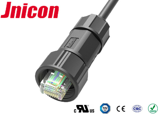 Conector impermeable de nylon de la fijación de tornillo M19 PA66 Cat5e RJ45