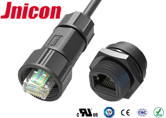 Conector impermeable de nylon de la fijación de tornillo M19 PA66 Cat5e RJ45