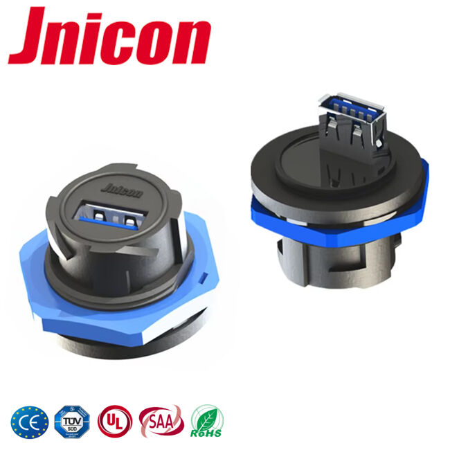 IP67 Conector USB 3.0 a prueba de agua Panel de alta durabilidad Monte Conector de datos masculino femenino