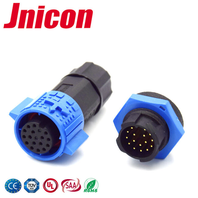 16 pin 5A IP67 Panel de conector impermeable montaje conector rápido impermeable M19