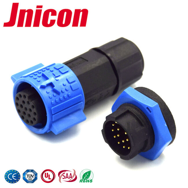 Conector circular IP67 de 12 pines, enchufe y toma, M19 5A, bajo voltaje, impermeable, 300 voltios