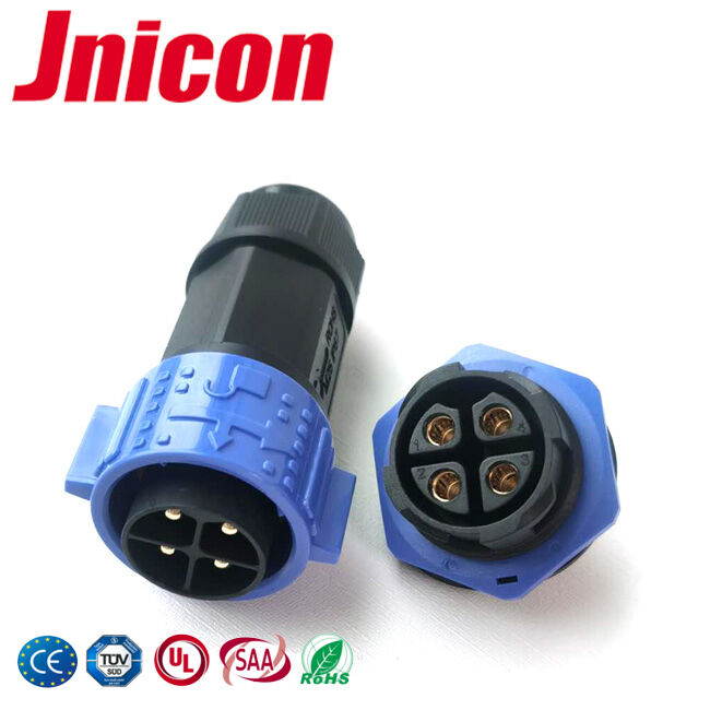 Conector de alimentación de bloqueo rápido de plástico PA66 M25 500V, tipos de conector de cable a placa