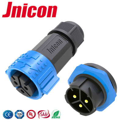 M25 Conector de energía de 3 pines masculino femenino PA66 500V Conectores impermeables de cable a tablero
