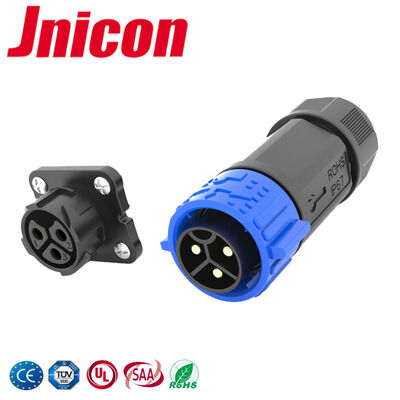M25 Certificación UL obtenida Conector de montaje de panel de 3 pines IP67 Conector resistente al agua al aire libre