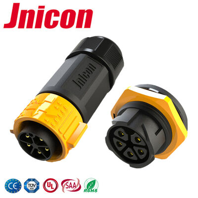 Conector circular de 5 pines de 30A M25 Conector de alimentación impermeable de sexo masculino y femenino