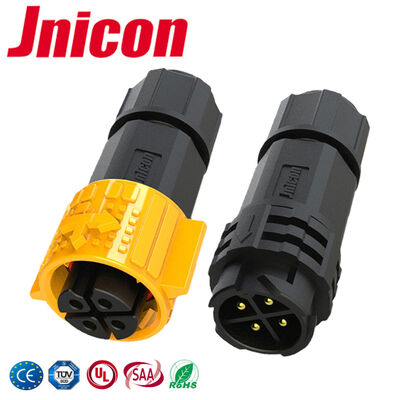 20A 300V M19 Conector impermeable de corriente continua Push Lock Conector impermeable IP67