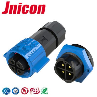 M19 Conector de energía de alta corriente de 4 pines 20A Conectores impermeables 300V de bloqueo rápido
