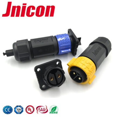 IP67 Conector de alimentación 2 pines enchufe y conectores de toma PA66 Material para la automatización industrial