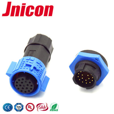 Conectores circulares M19 de 12 pines IP67, enchufe rápido de 5 A, material PA66
