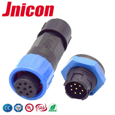 Conector impermeable de bloqueo a presión IP68 de 8 pines 300V conector circular M16