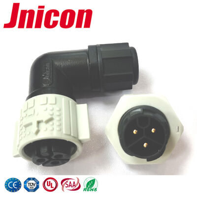 Conector Automotriz Impermeable de 3 Pines y 90 Grados M19 20A Conectores de Bloqueo Rápido