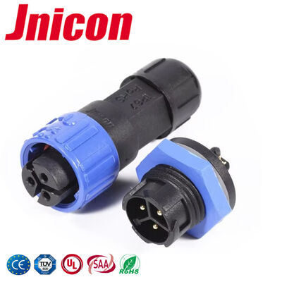 PA66 300V Conector de cable de 3 pines al tablero M16 10A Conector de alimentación a prueba de agua