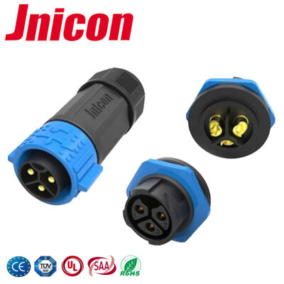 50A Conector eléctrico de mamparo impermeable de 3 pines circular de plástico para electrónica exterior