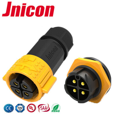 Conector de alimentación circular impermeable de 4 pines M25 50A para montaje en panel conector rápido LED