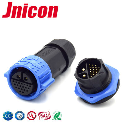 Conector de señal de potencia 20A 300V M19 2+20 pines de cable a placa conector impermeable IP67